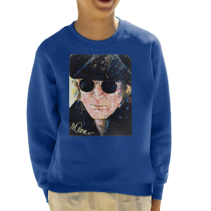 Sidney Maurer Original Portrait Of John Lennon Hat And Sunglasses Kid's Sweatshirt