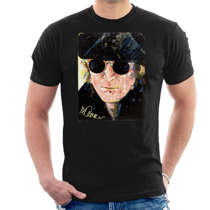 Sidney Maurer Original Portrait Of John Lennon Hat And Sunglasses Men's T-Shirt