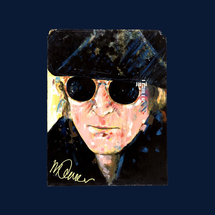 Sidney Maurer Original Portrait Of John Lennon Hat And Sunglasses Kid's Varsity Jacket