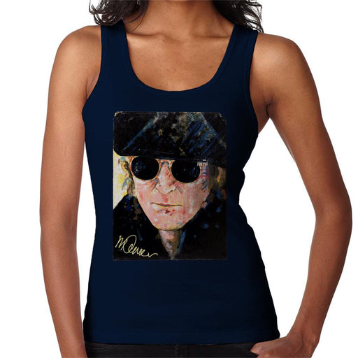 Sidney Maurer Original Portrait Of John Lennon Hat And Sunglasses Women's Vest