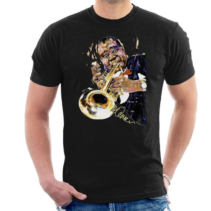 Sidney Maurer Original Portrait Of Louis Armstrong With Trumpet Men's T-Shirt