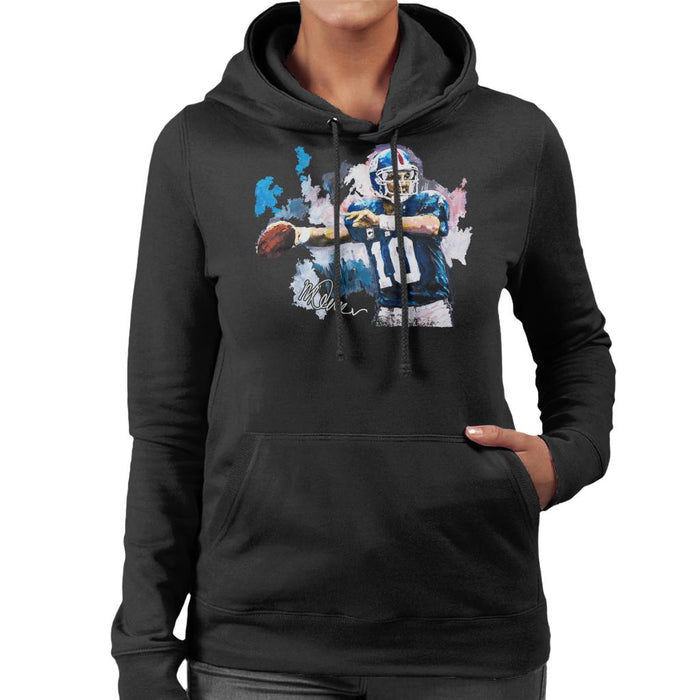 Sidney Maurer Original Portrait Of Eli Manning Giants Women's Hooded Sweatshirt