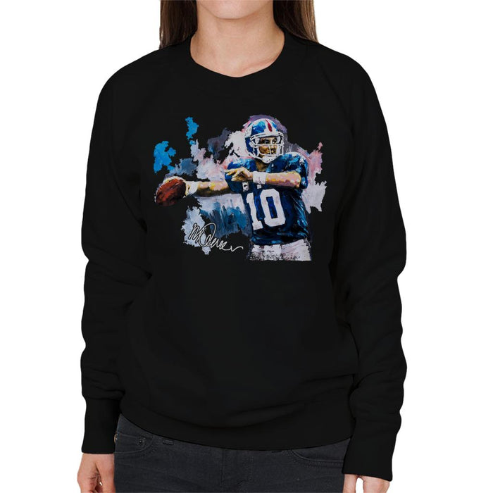 Sidney Maurer Original Portrait Of Eli Manning Giants Women's Sweatshirt