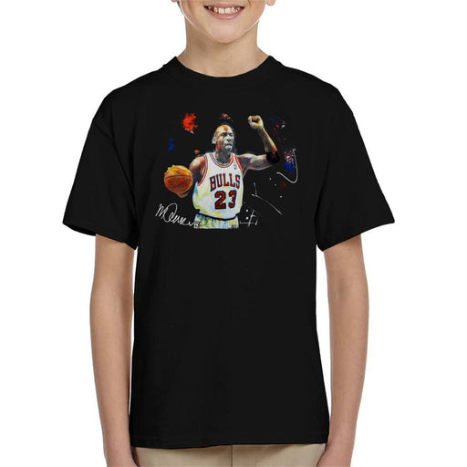 Sidney Maurer Original Portrait Of Michael Jordan Chicago Bulls Basketball Kid's T-Shirt