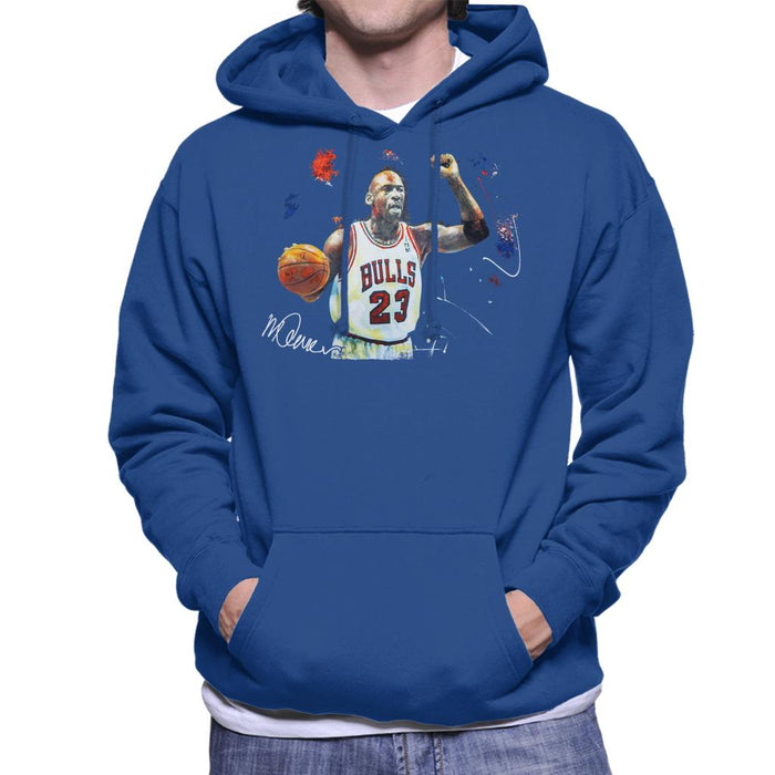 Sidney Maurer Original Portrait Of Michael Jordan Chicago Bulls Basketball Men's Hooded Sweatshirt