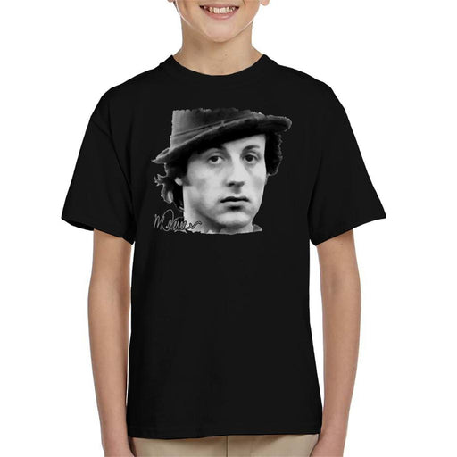 Sidney Maurer Original Portrait Of Sylvester Stallone Hat Kid's T-Shirt