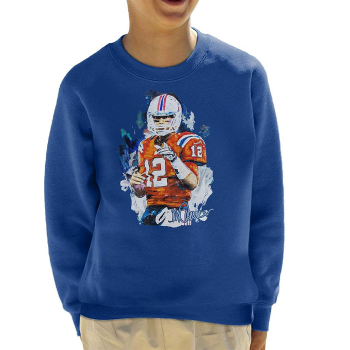 Sidney Maurer Original Portrait Of Tom Brady Patriots Kid's Sweatshirt