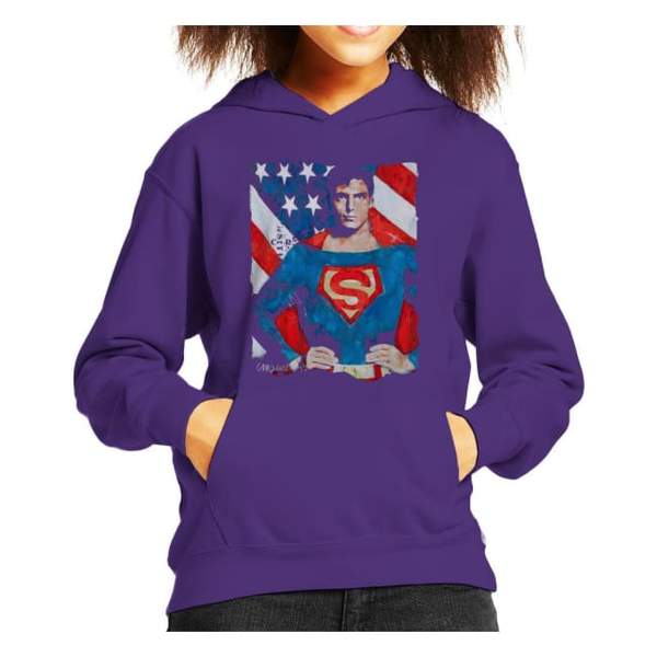 Sidney Maurer Original Portrait Of Superman Christopher Reeve Kid's Hooded Sweatshirt
