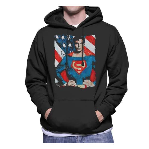 Sidney Maurer Original Portrait Of Superman Christopher Reeve Men's Hooded Sweatshirt