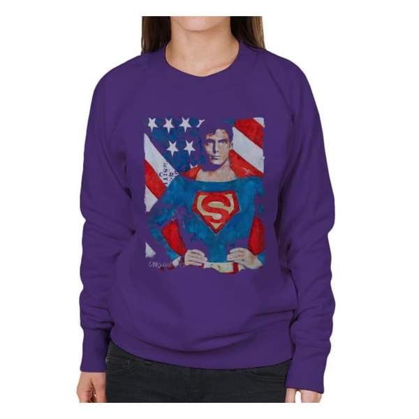 Sidney Maurer Original Portrait Of Superman Christopher Reeve Women's Sweatshirt